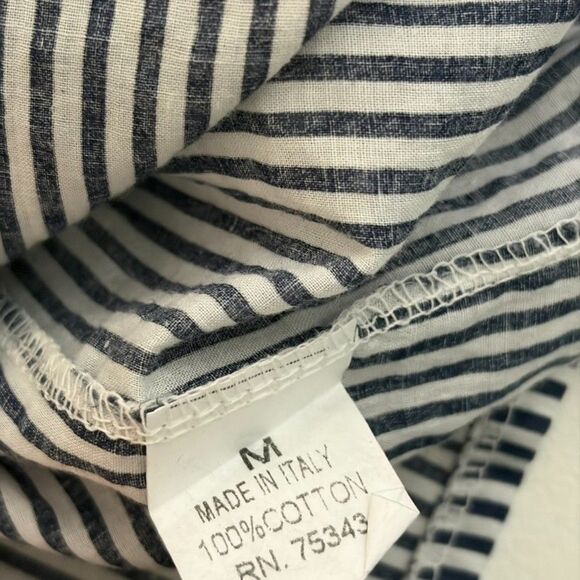 Co & Co Made In Italy Blouse Women's Medium Striped Lace Boho Casual Top - Picture 7 of 8